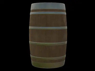 Barrel wooden Low-poly 3D model get