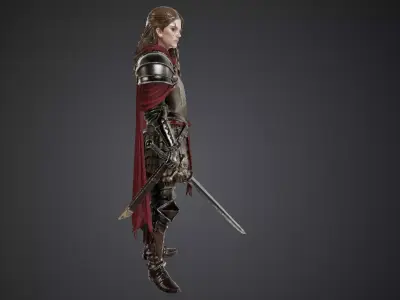 Medieval knight 3d model Low-poly 3D model