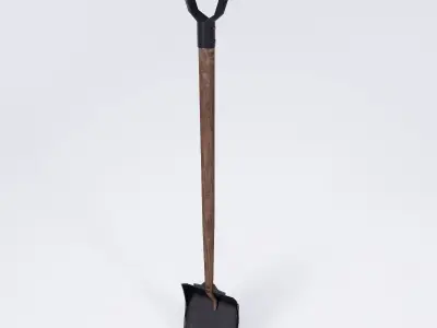 Spade 3d model garden shovel Low-poly 3D model