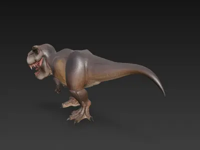 T-Rex Dinosaur 3D Model Basic - Low Poly Simple Low-poly 3D model