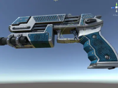 Low poly sci-fi pistol Low-poly 3D model