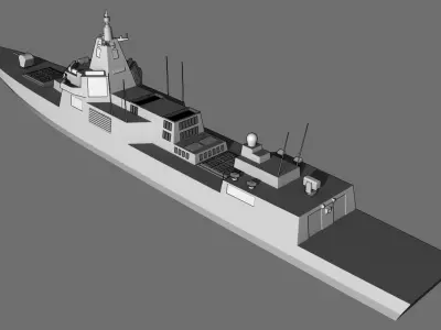 DDG Type 55 Renhai class Low-poly 3D model