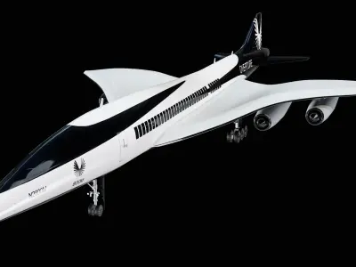  Boom Overture Supersonic Plane PBR 