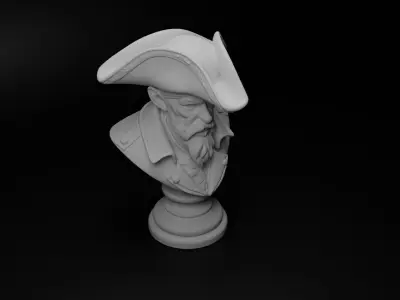 Pirate Bust Chess 3D print model buy