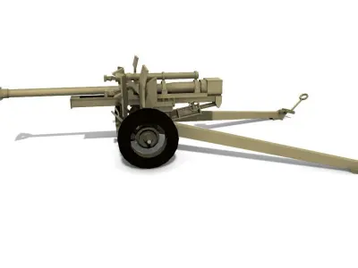 105 mm FeldHaubitze Low-poly 3D model