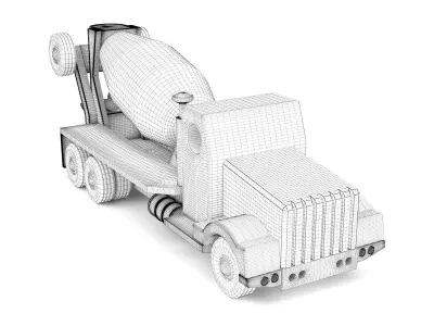 Wooden toy truck 14 3D model