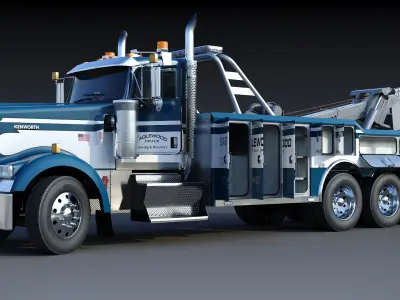 Kenworth W900 Wrecker truck 3D model