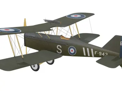 Royal Aircraft Factory SE5 Low-poly 3D model