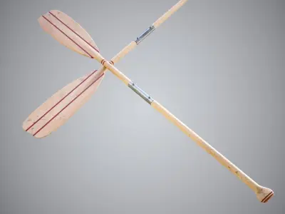 Wood Oar Low-poly 3D model