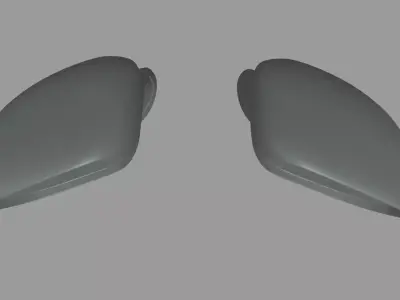 Car Mirror 028 Low-poly 3D model