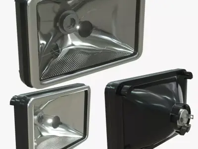 Truck Headlight Low-poly 3D model