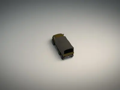 Low Poly Military Truck 03 Low-poly 3D model