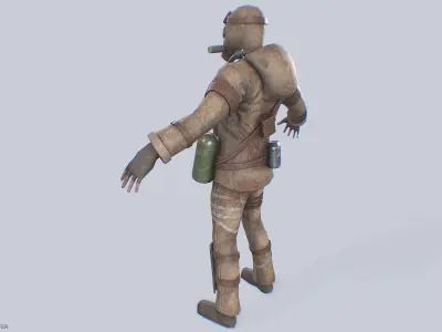Post apocalypse character Low-poly 3D model purchase