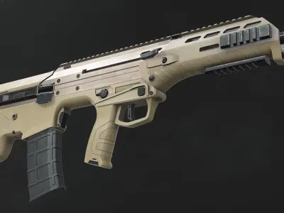 MDR Assault Rifle Low-poly 3D model