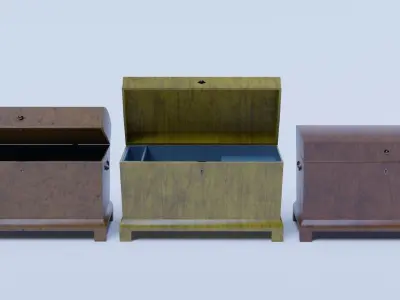 19th Century Chest Biedermeier Style for Blender Low-poly 3D model