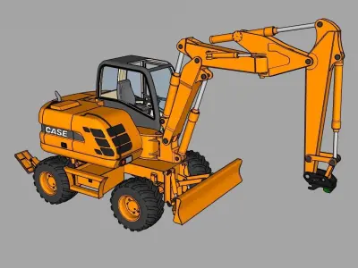 Pelleteuse Case WX 125 - Case WX 125 excavator 3D model