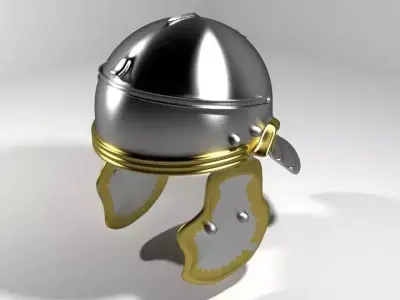 Ancient Combat Helmet - Imperial Gallic 3D model