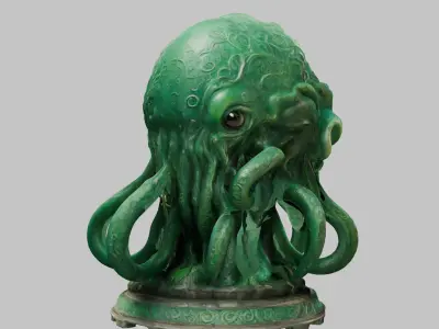 Detailed 3D model of Cthulhu Low-poly 3D model