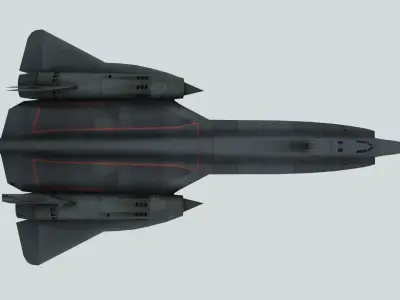 Lockheed YF-12A Interceptor aircraft Low-poly 3D model