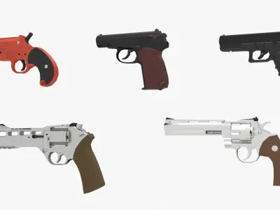 Low-Poly Weapons Pack Low-poly 3D model