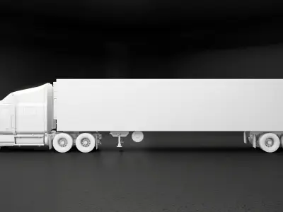 Generic Semi Truck Sleeper Cab and Refrigerated US Trailer UT 3D model