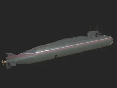 INS Arihant Class Ballistic Missile Submarine Low-poly 3D model