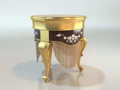 makeup tables and chairs 3D model vip 3D model