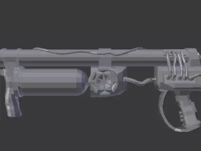Low-poly Flamethrower semi-steampunk Low-poly 3D model