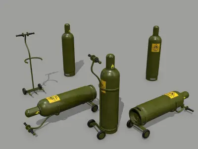 Propane Tank Low-poly 3D model 16