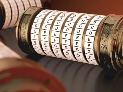 Da Vinci Cryptex Letter Combination Lock Gold 3D model