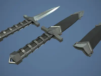 Dagger Low-poly 3D model 6
