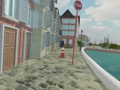 Venetian Canal Cityscape 3D model
