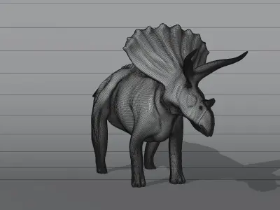 triceratops bronze sculpture of 3D model