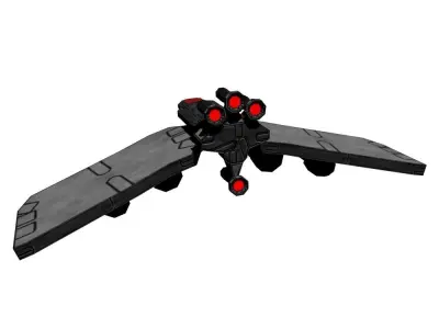 Heavy space drone fighter Free low-poly 3D model