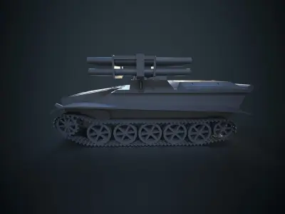 sdkfz301 Borgward IV panzerjager Wanze Tank destroyer Low-poly 3D model