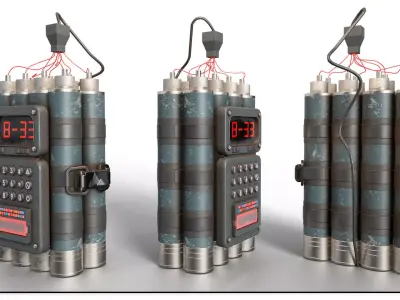 Dynamite 5 Low-poly 3D model