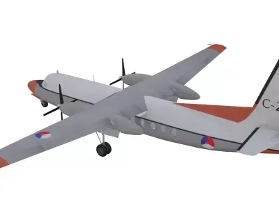 Fokker F27 Friendship Low-poly 3D model