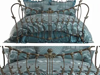 wrought iron vintage bed 3D model