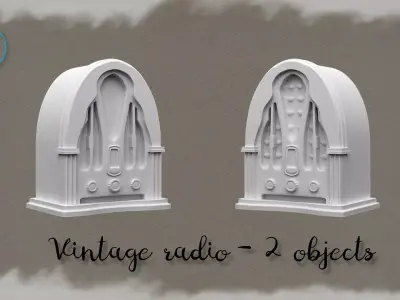 Vintage Radio Miniature for Dollhouse 3D print model