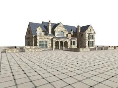 Villa stone house 3D model