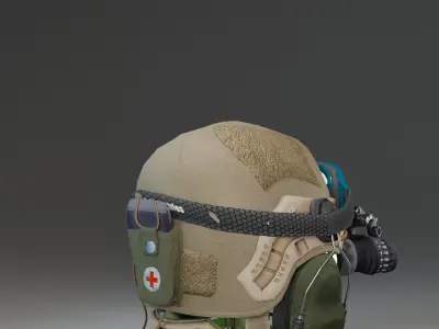 Advanced Combat Helmet 3D Model Military Tactical Helmet Low-poly 3D model