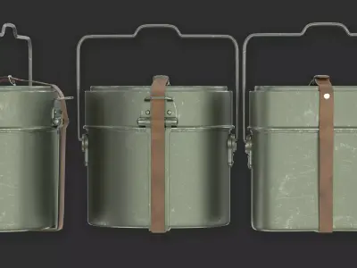 WWII Military Mess Kit 3D model