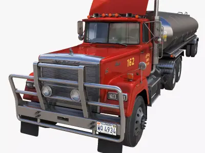SuperLiner tanker truck Low-poly 3D model