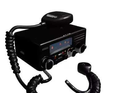 Realistic CB Radio Transceiver Microphone Low-poly 3D model