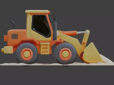Beach Construction Bulldozer 3D Model Low-poly 3D model