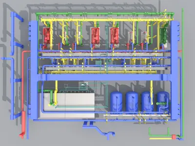 Industrial Boiler Room 3D model purchase