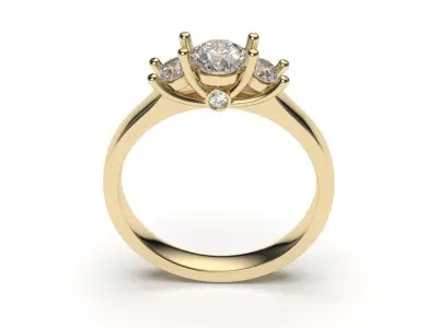 solitaire with ring sizes  8 part S117 3D print model
