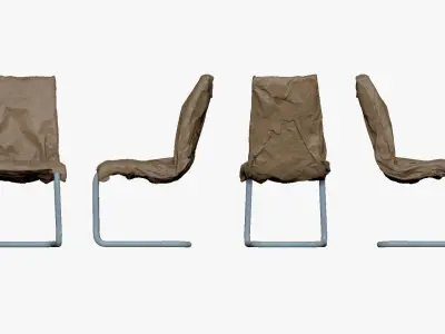 001279 crazy metal scary chair lowpoly 3D model
