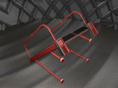 Sci-Fi Stairs - 17 - Red Version Low-poly 3D model