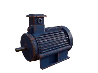 Asynchronous motor PBR texture Low-poly 3D model
